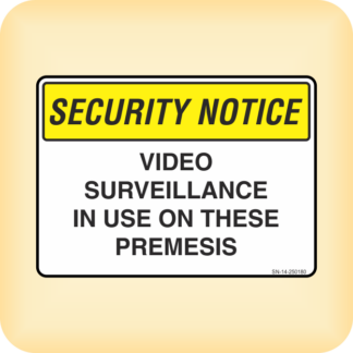 Sticker - Security Notice. Video Surveillance in use on These Premises.