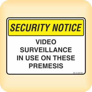 Sticker - Security Notice. Video Surveillance in use on These Premises.