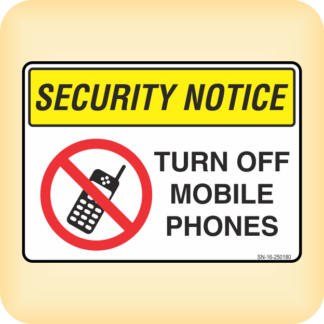 Sticker - Security Notice. Turn Off Mobile Phones.