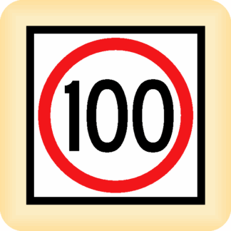 Speed Limit 100 - Temporary Traffic Sign