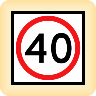 Speed Limit 40 - Temporary Traffic Sign