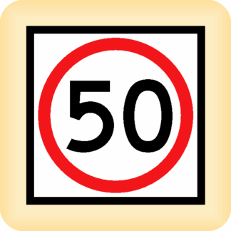 Speed Limit 50 - Temporary Traffic Sign