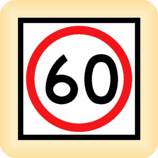 Speed Limit 60 - Temporary Traffic Sign