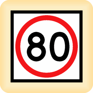 Speed Limit 80 - Temporary Traffic Sign