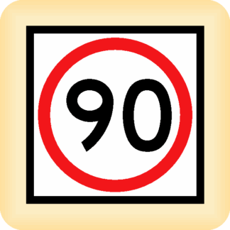 Speed Limit 90 - Temporary Traffic Sign