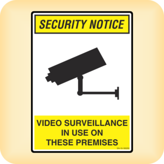 Sticker - Security Notice. Video Surveillance in use on These Premises.