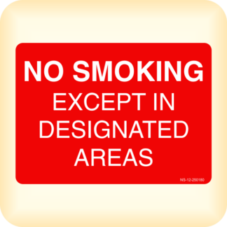 Sign - No Smoking - Except in Designated Areas.
