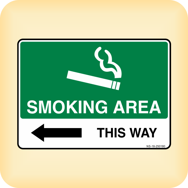 Sign – Smoking Area This Way. – Klein Signs