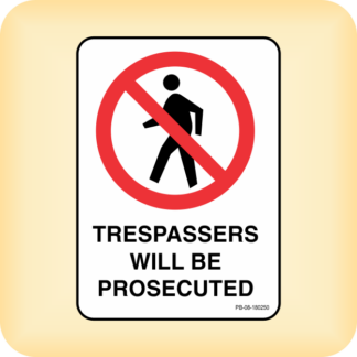 Sticker - Trespassers Will Be Prosecuted