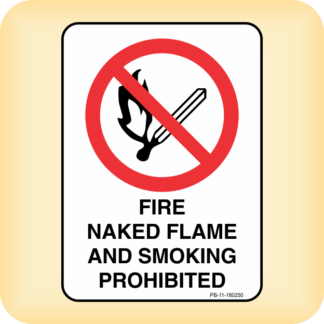 Sticker - Fire, Naked Flame and Smoking Prohibited.