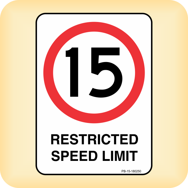 Sticker – Restricted Speed Limit – 15. – Klein Signs