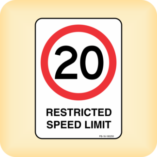 Sign - Restricted Speed Limit - 20.