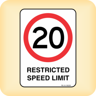 Sign - Restricted Speed Limit - 20.