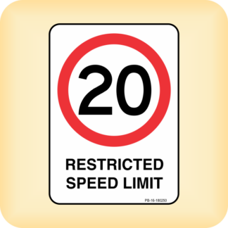 Sticker - Restricted Speed Limit - 20.