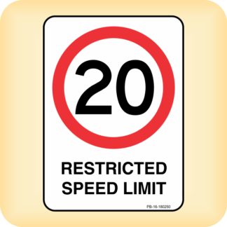 Sticker - Restricted Speed Limit - 20.