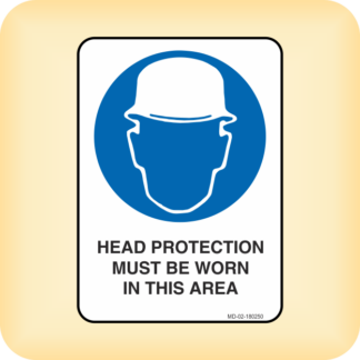 Sticker - Head Protection Must be Worn in This Area.