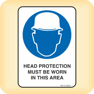 Sticker - Head Protection Must be Worn in This Area.