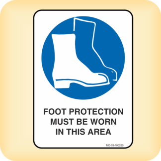 Sticker - Foot Protection Must be Worn in This Area.