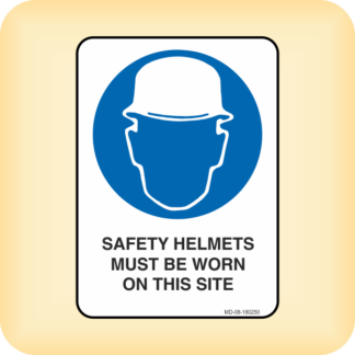 Sticker - Safety Helmets Must be Worn on This Site.