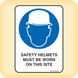 Sticker - Safety Helmets Must be Worn on This Site.