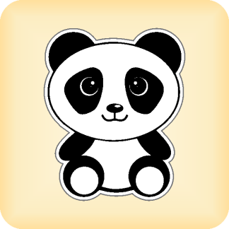 Panda - 90 x 110mm (3.5" x 4.3")