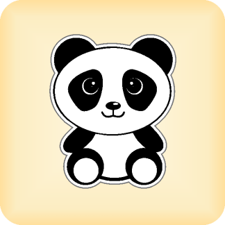 Panda - 61 x 75mm (2.4" x 3")