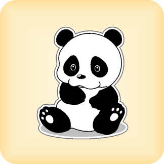 Panda - 62 x 77mm (2.4" x 3")