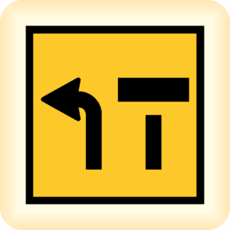 Left Turn and Blocked - Temporary Traffic Sign