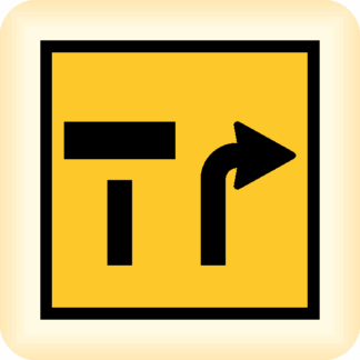 Blocked and Right Turn- Temporary Traffic Sign