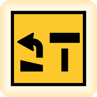 Left Turn and Blocked - Temporary Traffic Sign