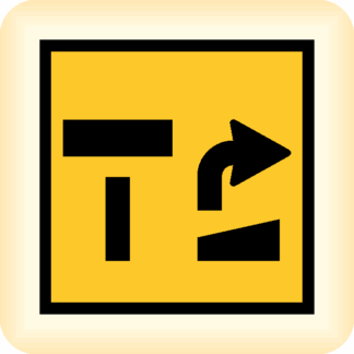 Blocked and Right Turn - Temporary Traffic Sign