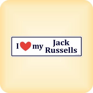 I Love my Jack Russells - 205 x 60mm (8.1" x 2.4")