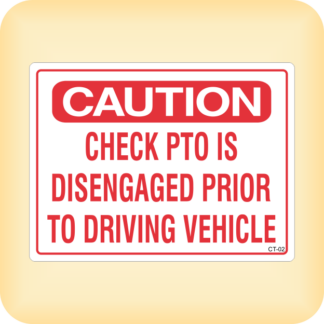 Sticker - Caution check PTO