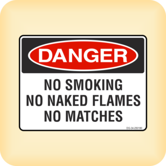 Sign - Danger - No Smoking, No Naked Flames, No Matches.