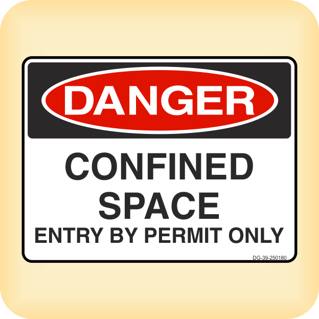 Sign – Danger – Confined Space. Entry by Permit Only. – Klein Signs