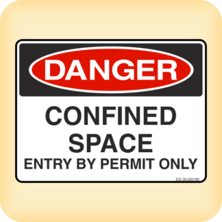 Sticker - Danger - Confined Space. Entry by Permit Only.