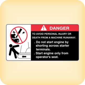 Danger. To avoid personal injury or death from a machine runaway.