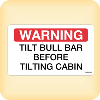 Sticker - Warning Tilt Bull Bar Sticker