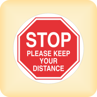 Stop. Please keep your distance. (Floor Sticker)