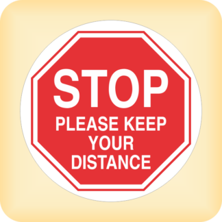 Stop. Please keep your distance. (Floor Sticker)