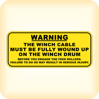 Sticker - Warning - Winch cable