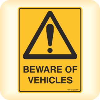 Sticker - Warning, Beware of Vehicles.