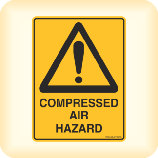 Sticker - Warning, Compressed Air Hazard.