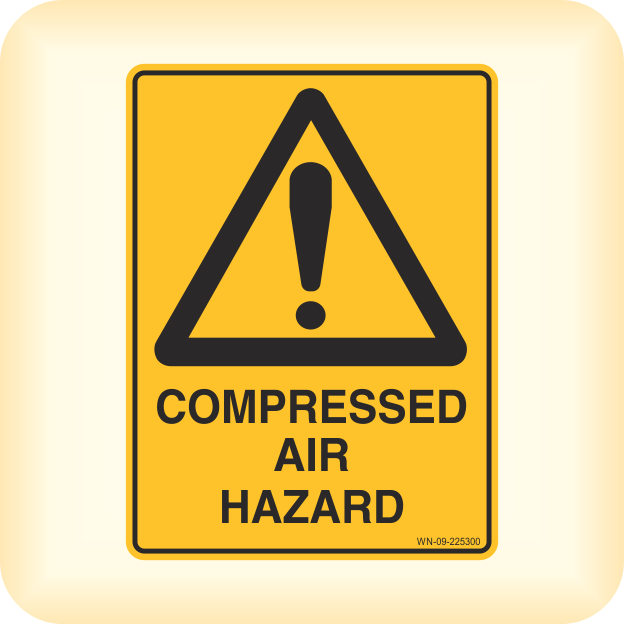 Compressed Air Point Sticker Design Sticker – Warning, Compressed Air Hazard. – Klein Signs