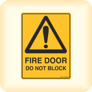 Sign - Warning, Fire Door, Do Not Block.