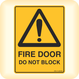 Sign - Warning, Fire Door, Do Not Block.