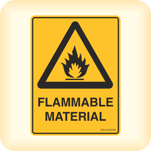 Sticker – Warning, Flammable Material. – Klein Signs